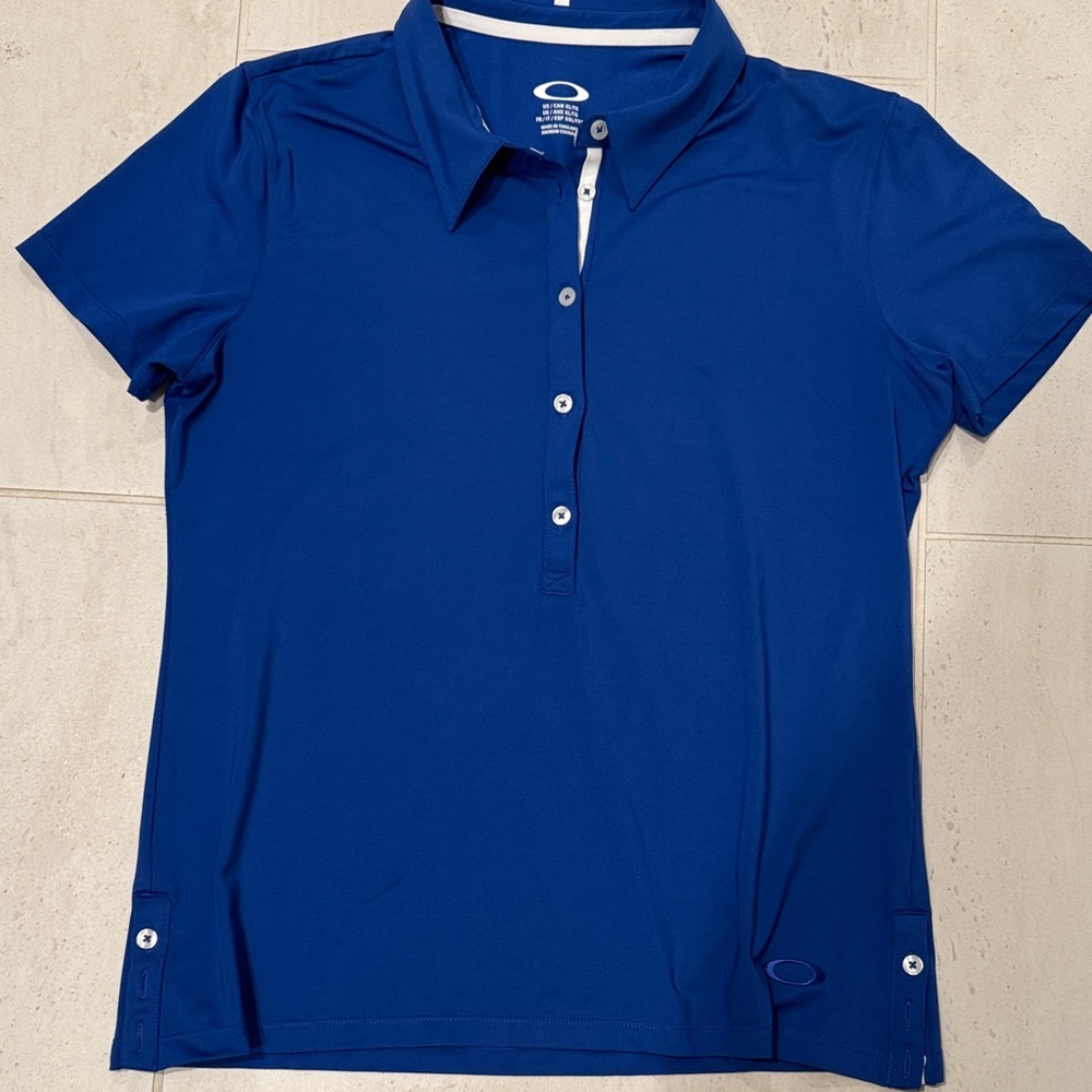 Oakley Women's Deep Blue Short Sleeve Button Polo